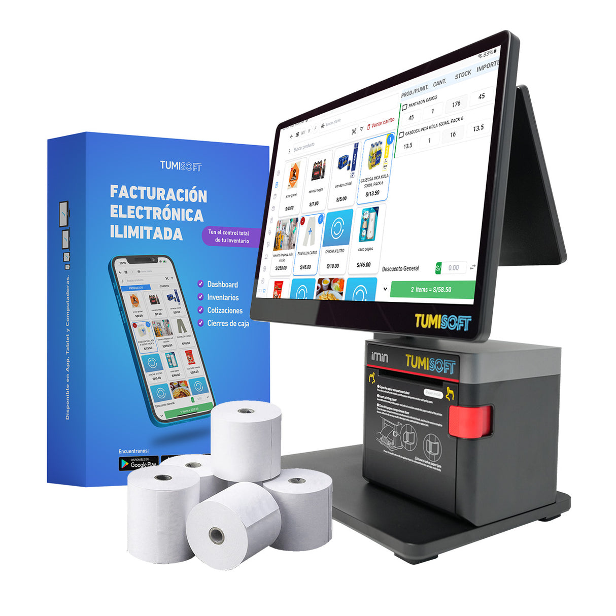 COMBO SWAN 2 4GB DOBLE PANTALLA - Tumisoft - POS #1 de Perú