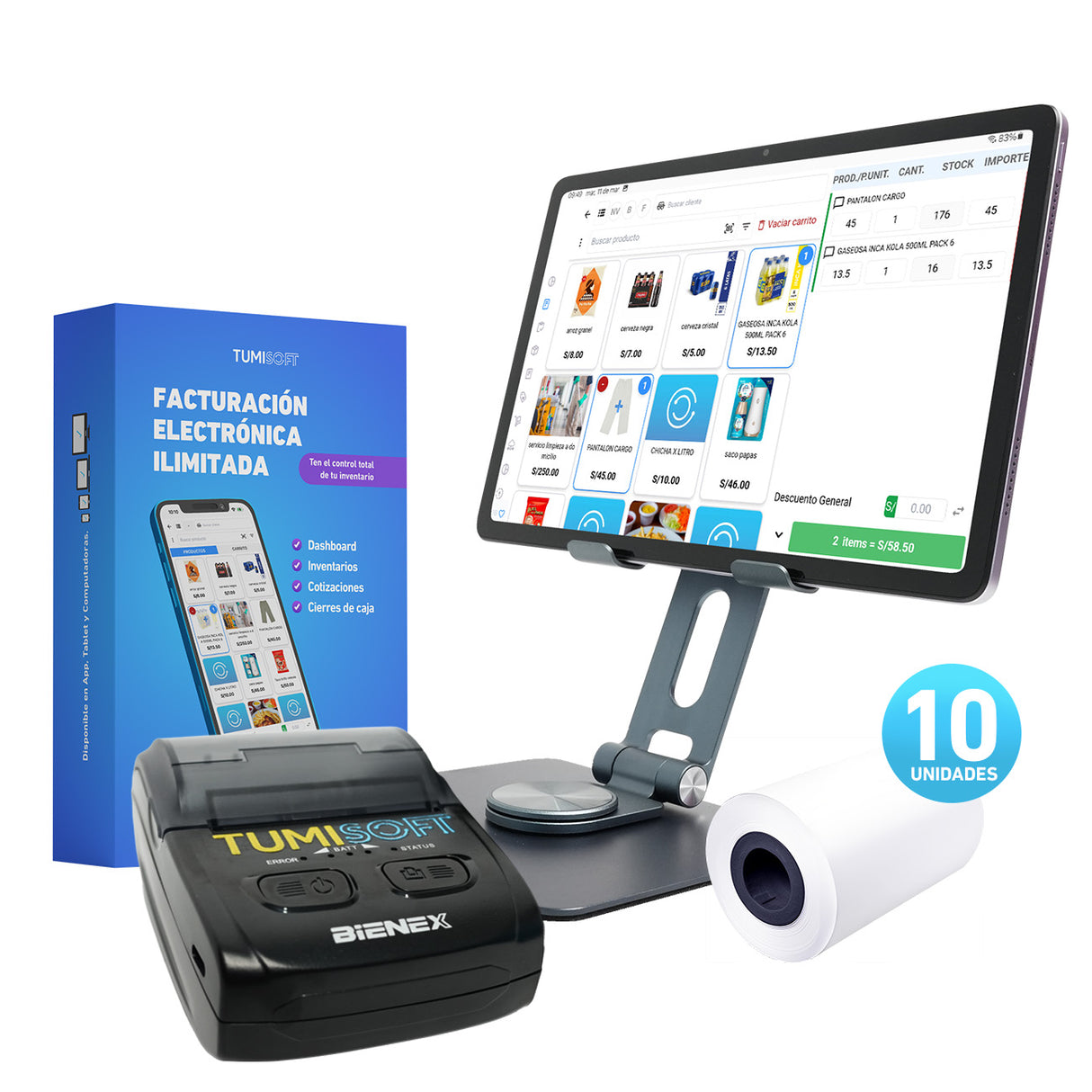 COMBO TABLET SAMSUNG GALAXY 58 MM - Tumisoft - POS #1 de Perú