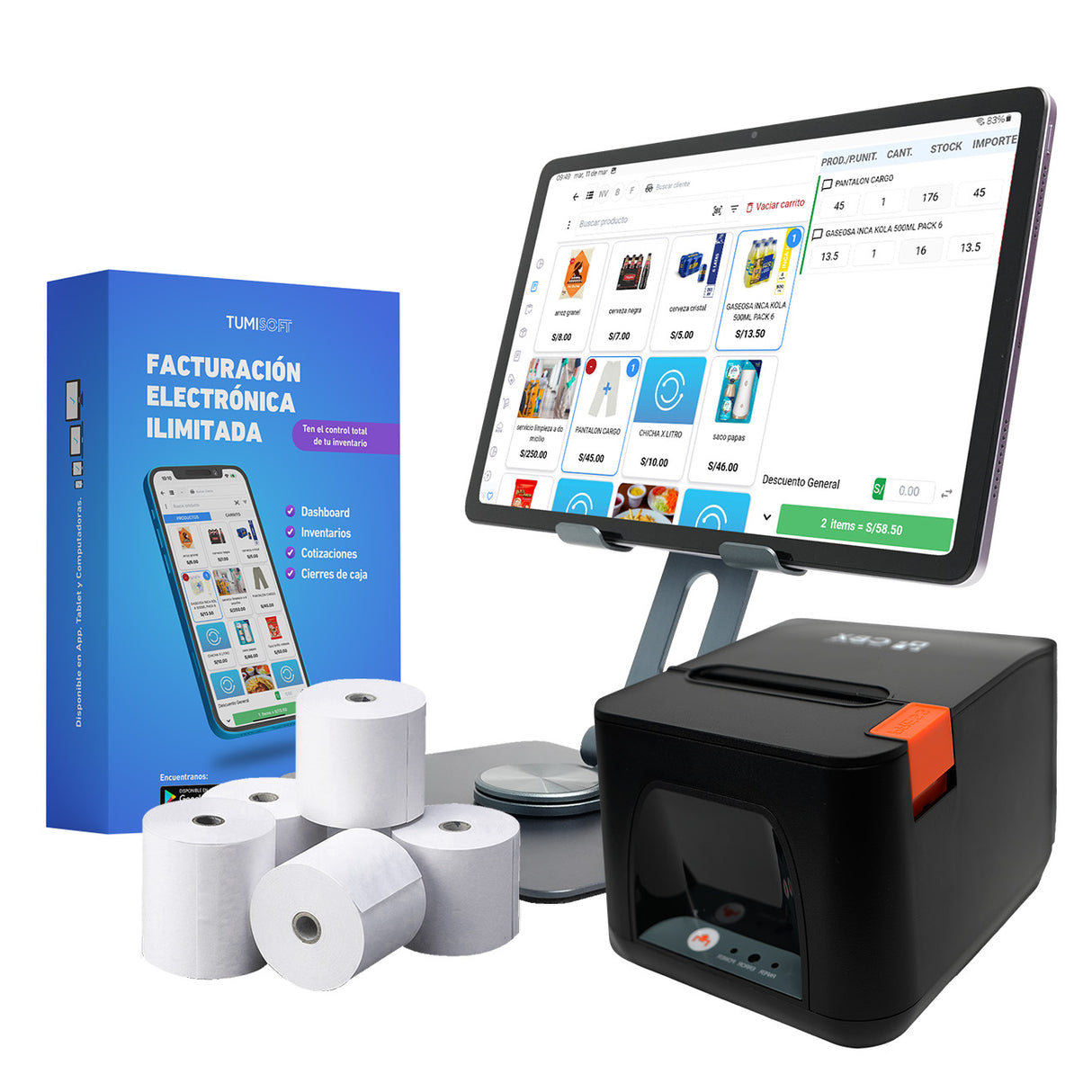 COMBO TABLET SAMSUNG GALAXY 80 MM - Tumisoft - POS #1 de Perú