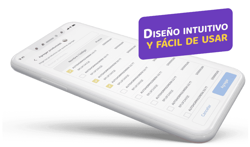 El sistema TumiSoft en un celular: diseño intuitivo y fácil de usar